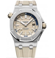 Replica Audemars Piguet Royal Oak Offshore Diver Stainless Steel Beige 15710ST.OO.A085CA.01