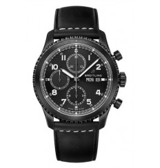 Breitling Navitimer 8 Chronograph Blacksteel Black Dial Leather Strap M13314101B1X1 Replica