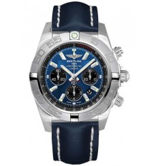 Breitling Chronomat 44 Blue Leather Strap AB011011/C789-105X fake watch