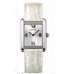 Replica Cartier Tank Solo Steel White Alligator Ladies Watch W1019555